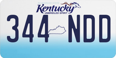 KY license plate 344NDD