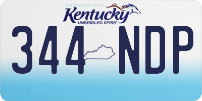 KY license plate 344NDP