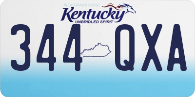 KY license plate 344QXA