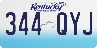 KY license plate 344QYJ