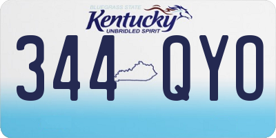 KY license plate 344QYO