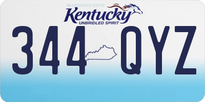 KY license plate 344QYZ