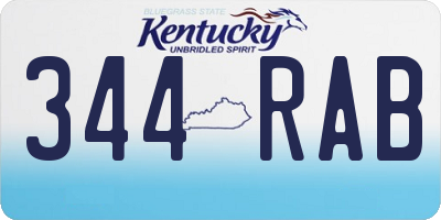 KY license plate 344RAB