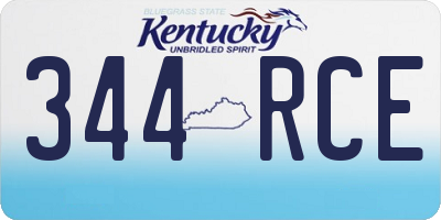 KY license plate 344RCE