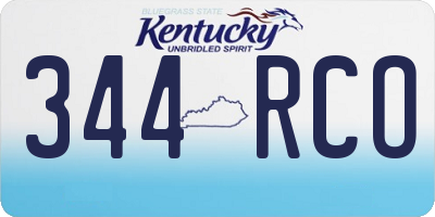 KY license plate 344RCO