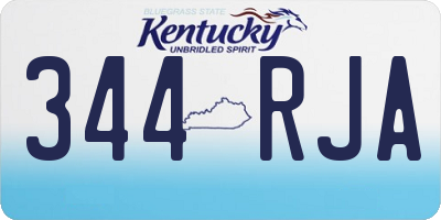 KY license plate 344RJA