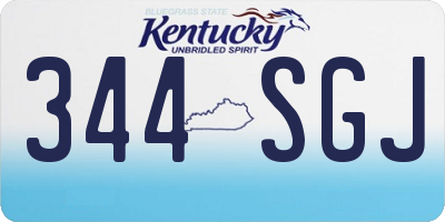 KY license plate 344SGJ