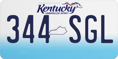 KY license plate 344SGL