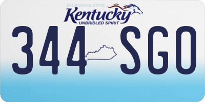 KY license plate 344SGO