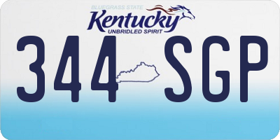 KY license plate 344SGP