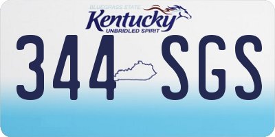 KY license plate 344SGS