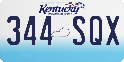 KY license plate 344SQX