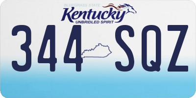 KY license plate 344SQZ