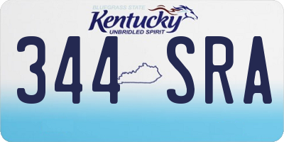 KY license plate 344SRA