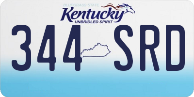 KY license plate 344SRD