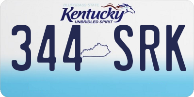 KY license plate 344SRK