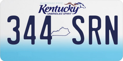 KY license plate 344SRN