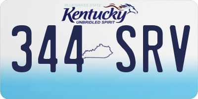 KY license plate 344SRV