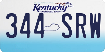 KY license plate 344SRW