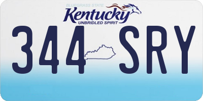 KY license plate 344SRY