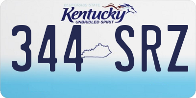 KY license plate 344SRZ