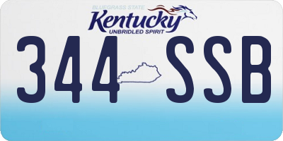 KY license plate 344SSB