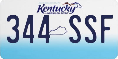 KY license plate 344SSF