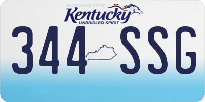 KY license plate 344SSG