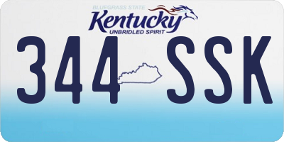 KY license plate 344SSK