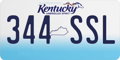 KY license plate 344SSL