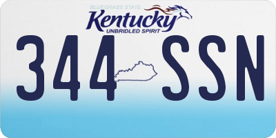 KY license plate 344SSN