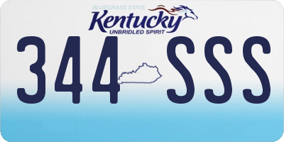 KY license plate 344SSS