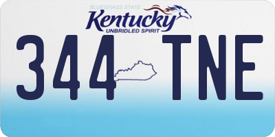 KY license plate 344TNE