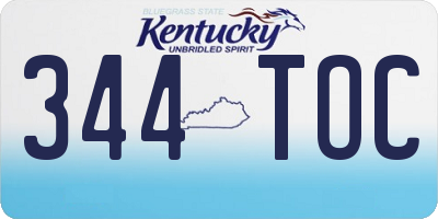 KY license plate 344TOC