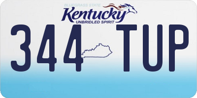 KY license plate 344TUP