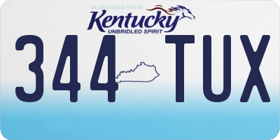 KY license plate 344TUX