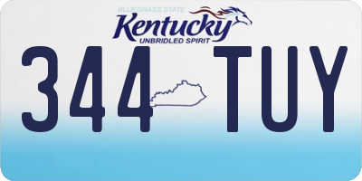 KY license plate 344TUY