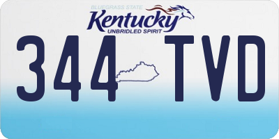 KY license plate 344TVD