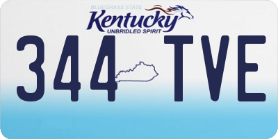 KY license plate 344TVE