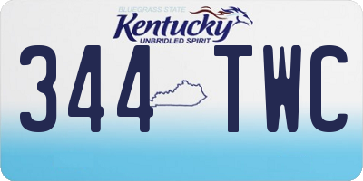 KY license plate 344TWC