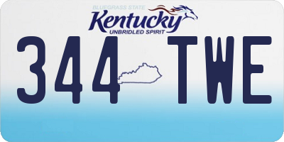 KY license plate 344TWE