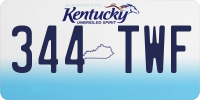 KY license plate 344TWF