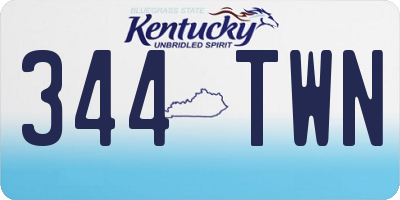 KY license plate 344TWN