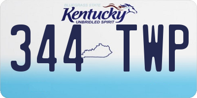 KY license plate 344TWP