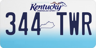 KY license plate 344TWR