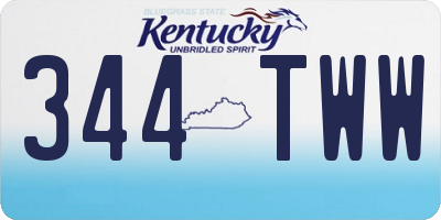 KY license plate 344TWW