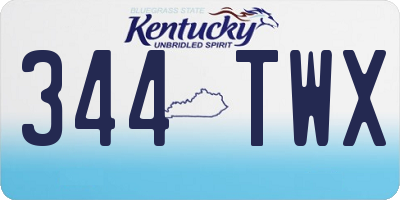 KY license plate 344TWX