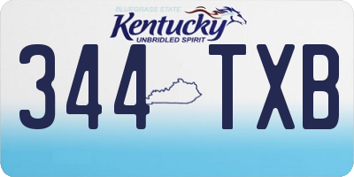 KY license plate 344TXB