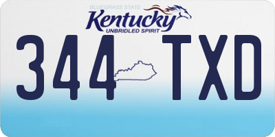 KY license plate 344TXD