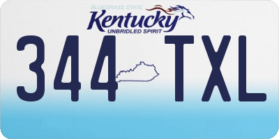 KY license plate 344TXL